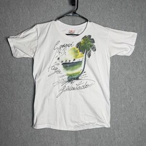 Aremar Shirt Women's Size Medium 100% Cotton Beach Graphic Print Sunset